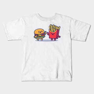 Cute Burger And French Fries Kids T-Shirt